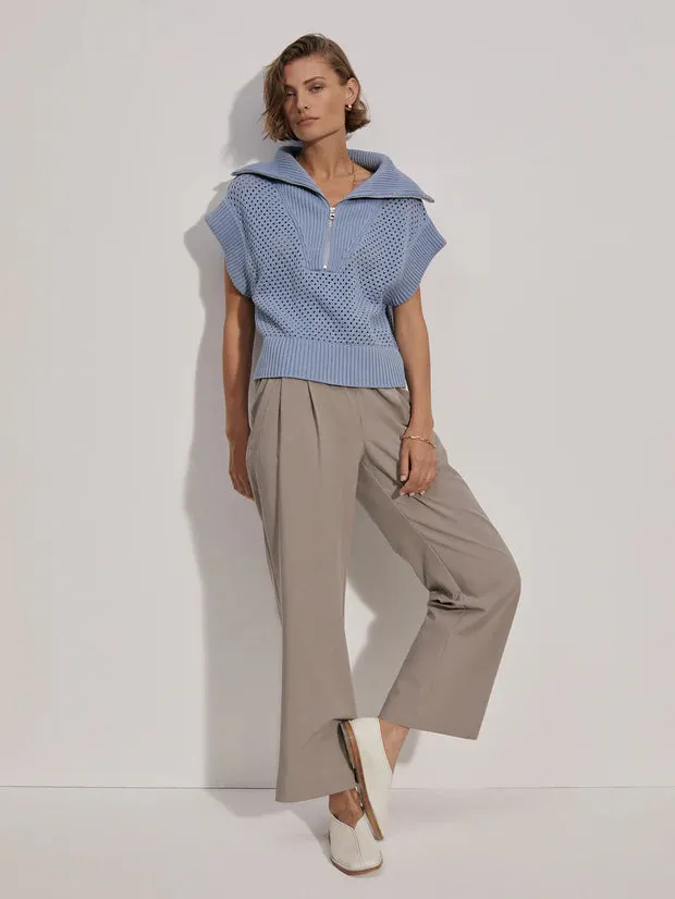 Varley - Mila Half Zip Knit in Ashley Blue