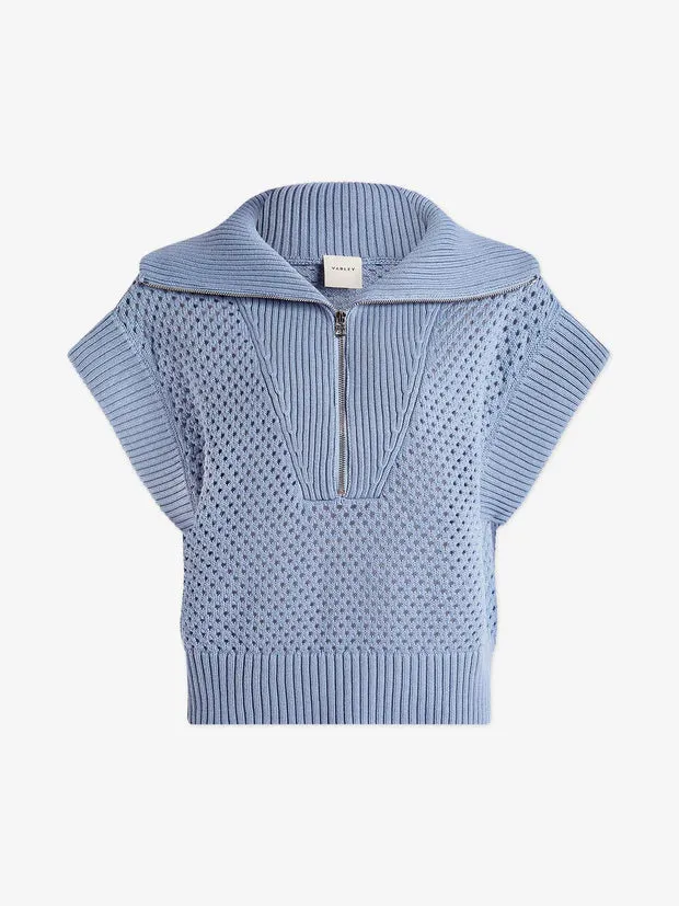 Varley - Mila Half Zip Knit in Ashley Blue