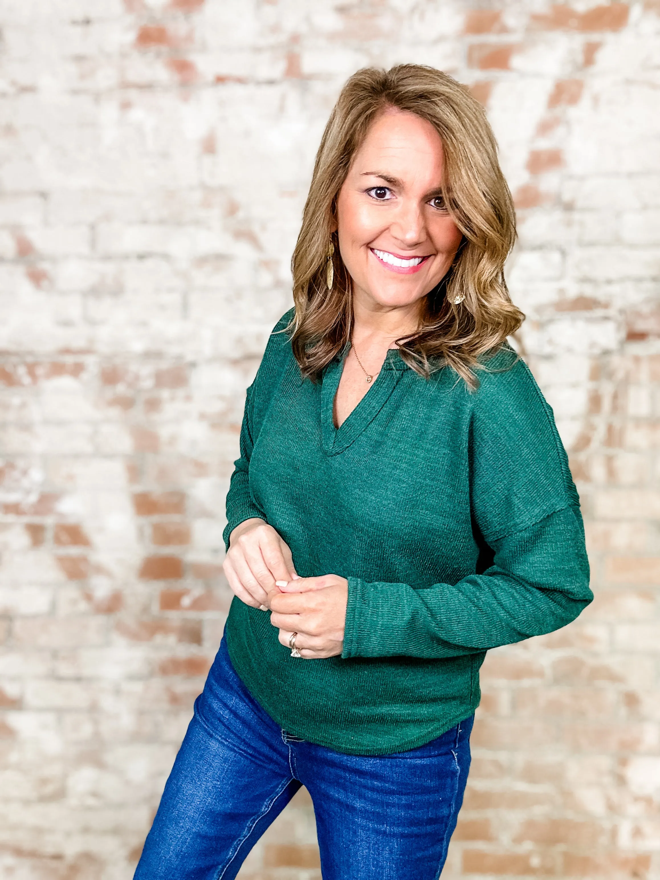 Whitney Notched Neck Knit Top - FINAL SALE