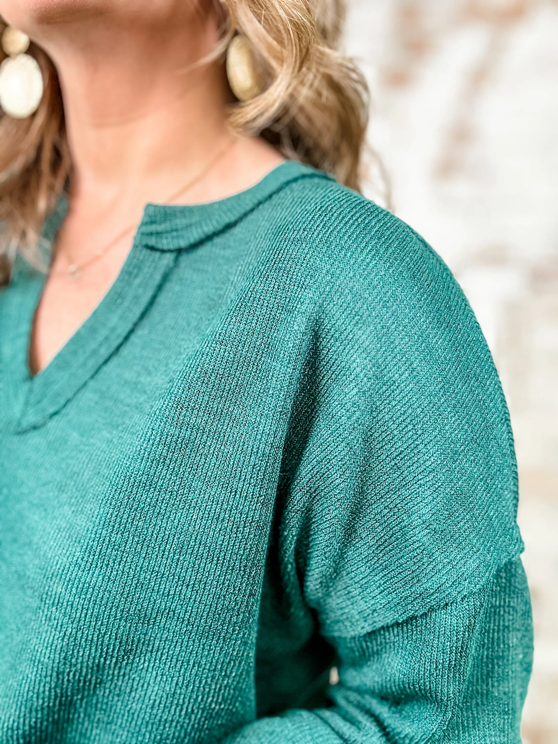 Whitney Notched Neck Knit Top - FINAL SALE