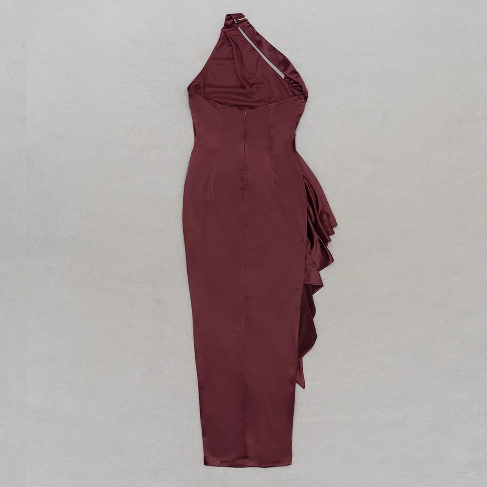 Women Sexy Backless Halter Split Formal Dress