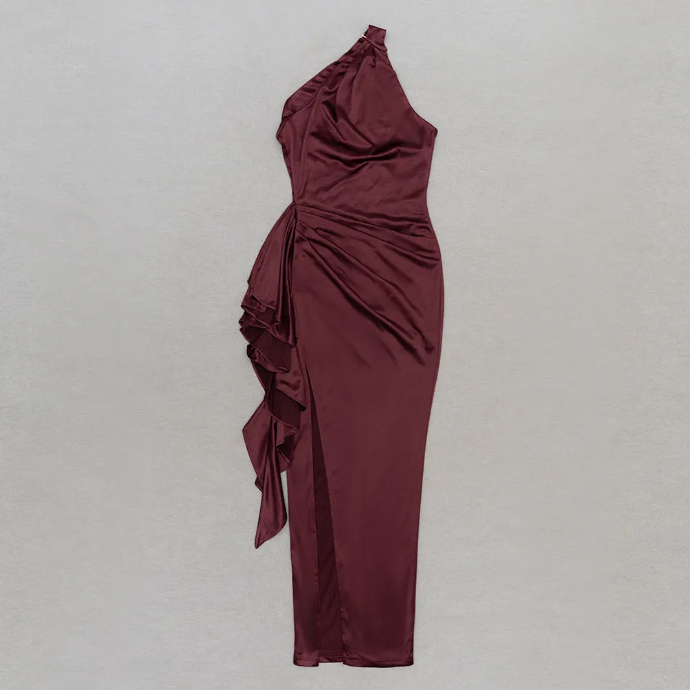 Women Sexy Backless Halter Split Formal Dress