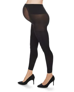 Women's Opaque Maternity Footless Tights with Extra Large Waist